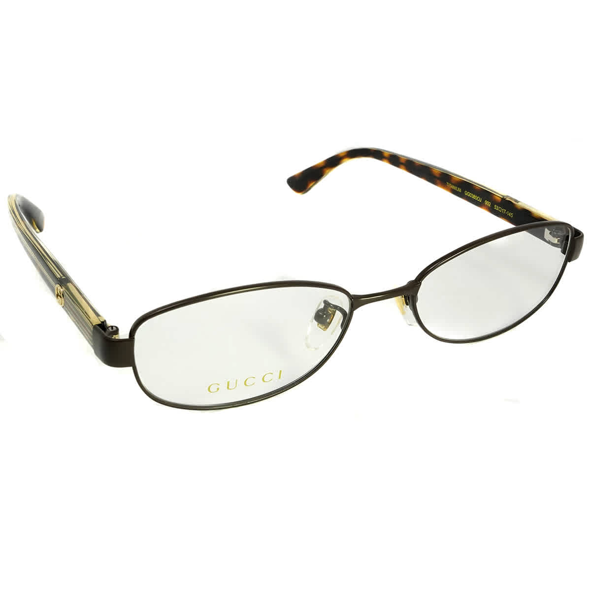 Shop Gucci Demo Oval Titanium Ladies Eyeglasses Gg0380oj 002 53 In N/a