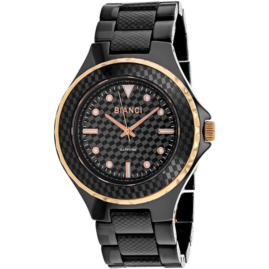 Roberto Bianci Casaria Quartz Black Dial Ladies Watch Rb2800 In Black / Gold Tone / Rose / Rose Gold Tone