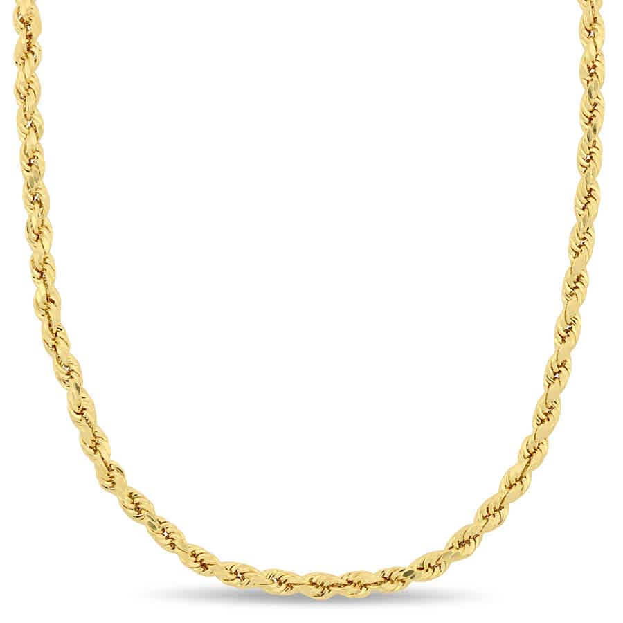 Amour Fashion 22 Inch Rope Chain Necklace In 14k Yellow Gold Jms005091