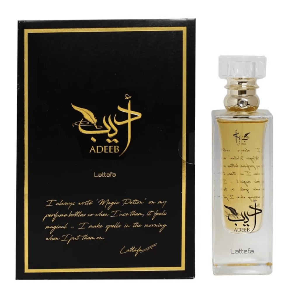 Lattafa Ladies Adeeb Edp 2.7 oz Fragrances 6291107453422 In Black