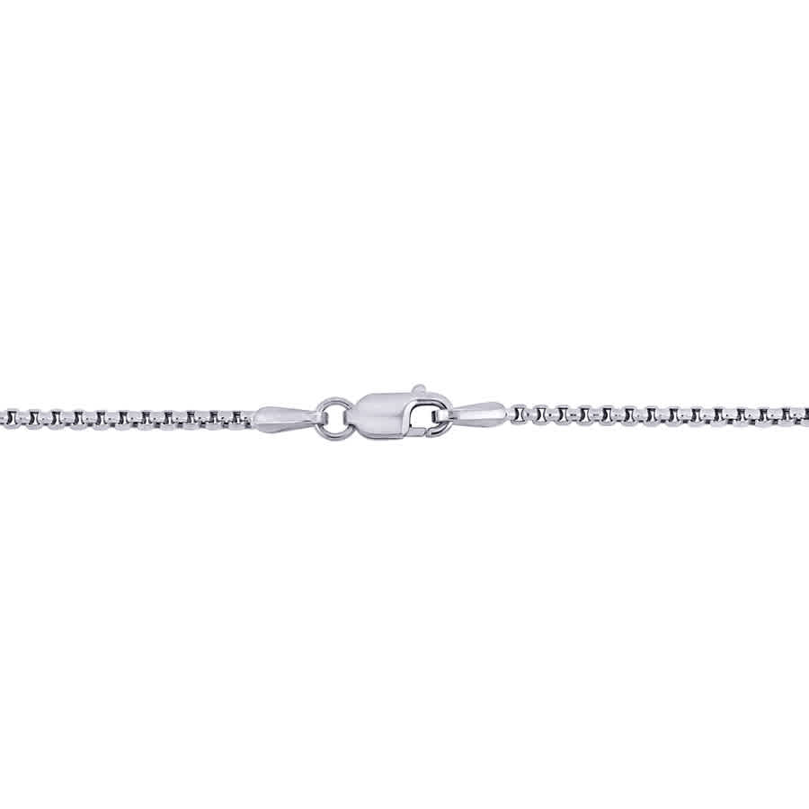 Shop Amour 1.6mm Hollow Round Box Link Chain Necklace In 10k White Gold - 24 In