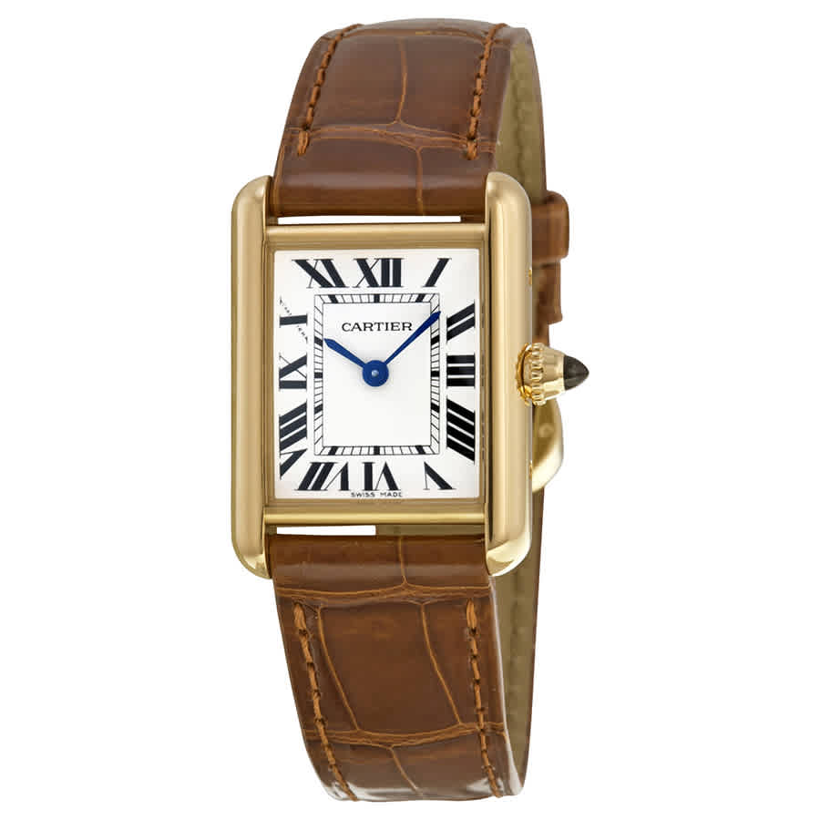 Cartier Tank Louis 18kt Yellow Gold Ladies Watch W1529856 In Black / Brown / Gold / Silver / Tan / Yellow