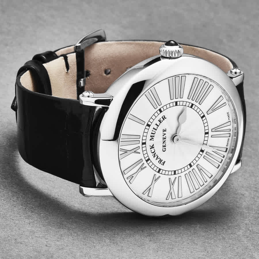 Shop Franck Muller Round Quartz Silver Dial Ladies Watch 8038qzrelracsil In Black / Silver