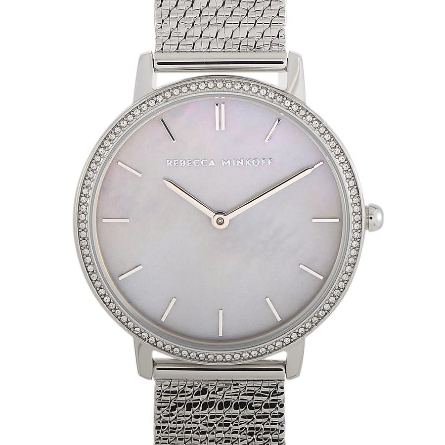 Shop Rebecca Minkoff Major Quartz Crystal Ladies Watch 2200367 In Mop / Mother Of Pearl