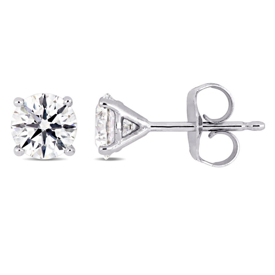 Amour 1 Ct Tw Diamond Stud Earrings In 14k White Gold In White
