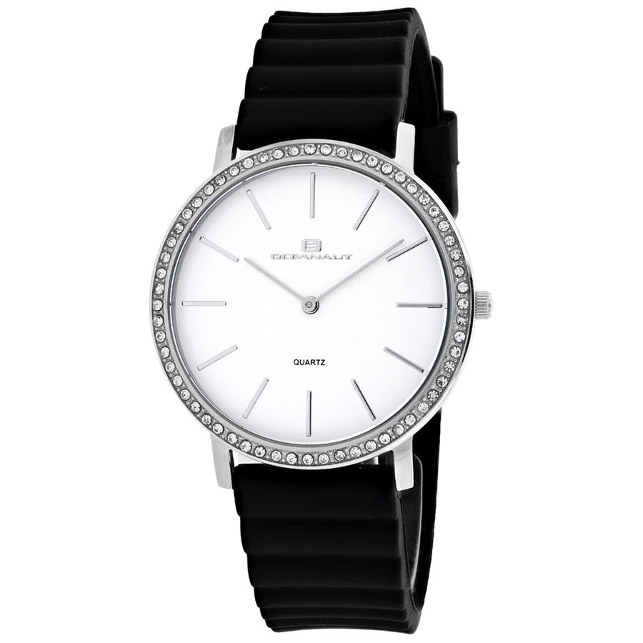 Oceanaut Ripple Quartz White Dial Ladies Watch Oc0260 In Black / White