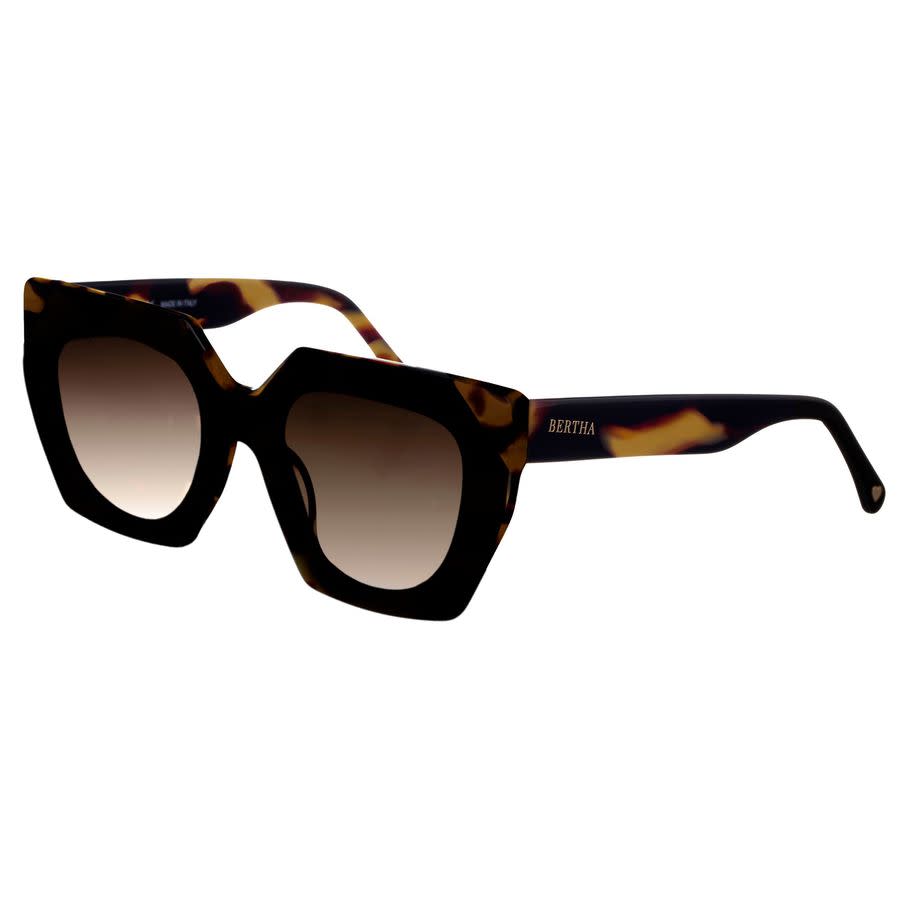 Shop Bertha Ladies Tortoise Cat Eye Sunglasses Brsit105-2 In Brown