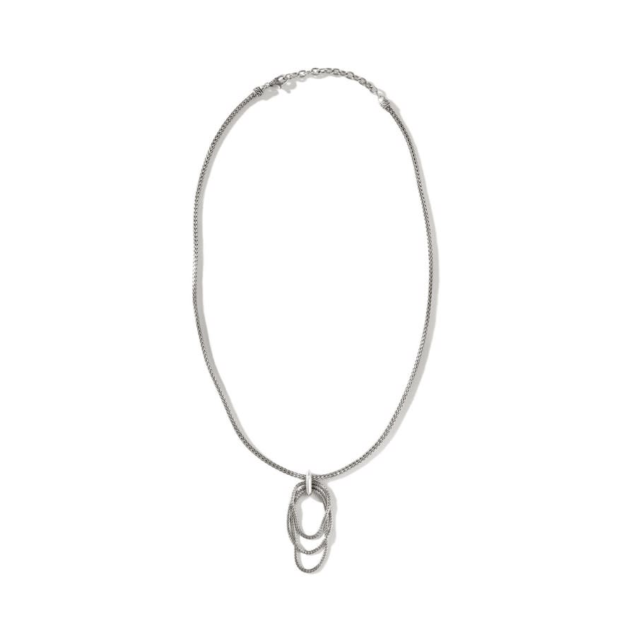 John Hardy Classic Chain Link Drop Pendant Necklace - Nb9007755x18-20 In Silver-tone