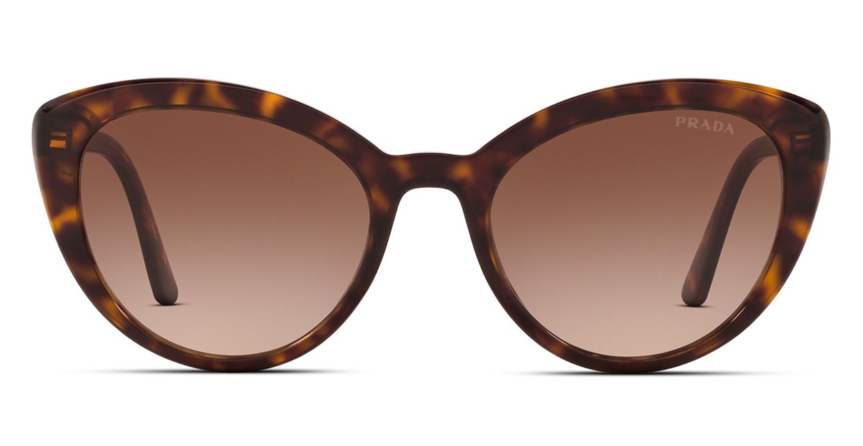 Prada Pr 02vs 2au6s1 Cat Eye Sunglasses In Brown