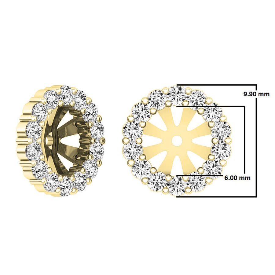 Dazzling Rock Dazzlingrock Collection 0.65 Carat (ctw) 10k Round Cut Diamond Removable Jackets For Stud Earrings In Gold Tone,silver Tone,white,yellow