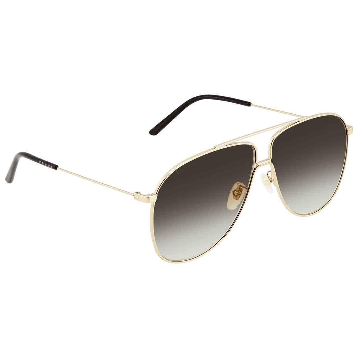 Gucci Brown Gradient Aviator Mens Sunglasses Gg0440s00763 In Brown,gold Tone