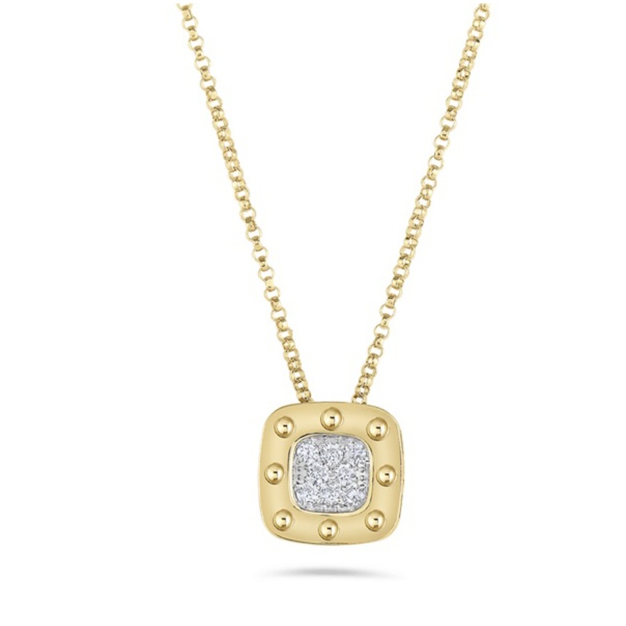 Roberto Coin Pois Moi 18kt Yellow Gold Diamond Pendant Necklace In Yellow