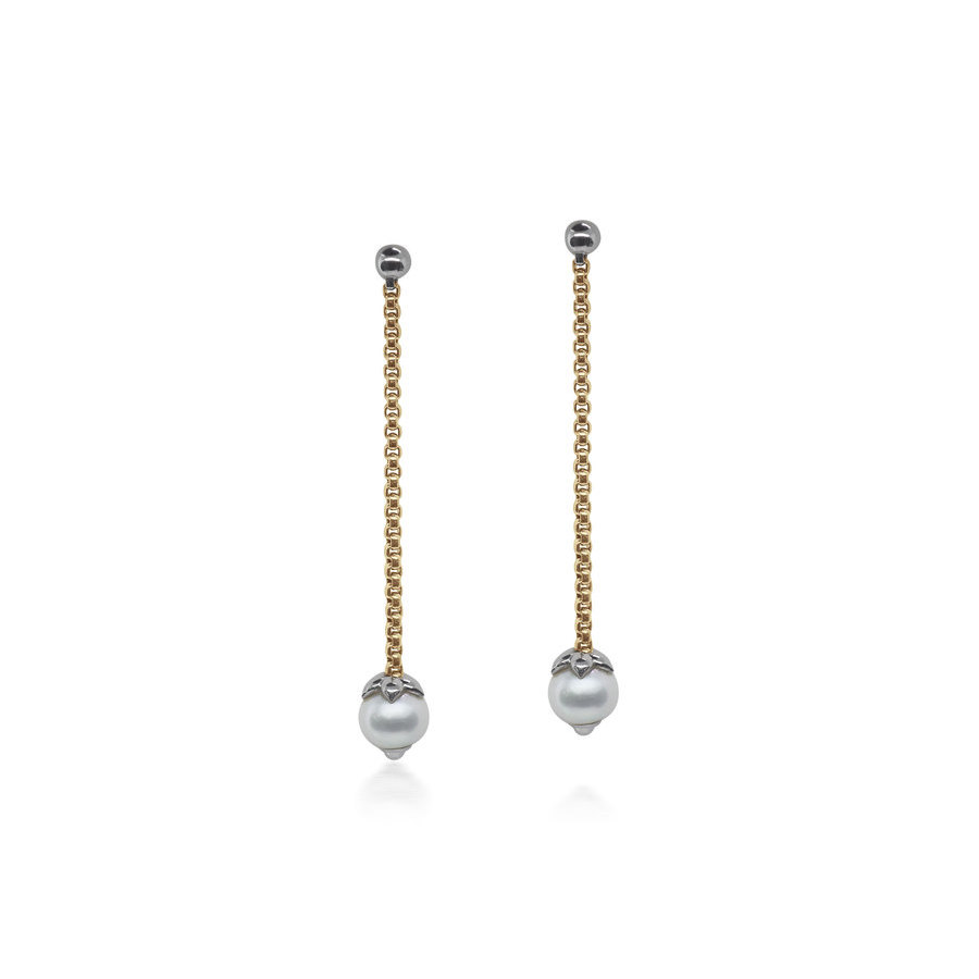 Alor Yellow Chain Reaction Freshwater Pearl Drop Earrings