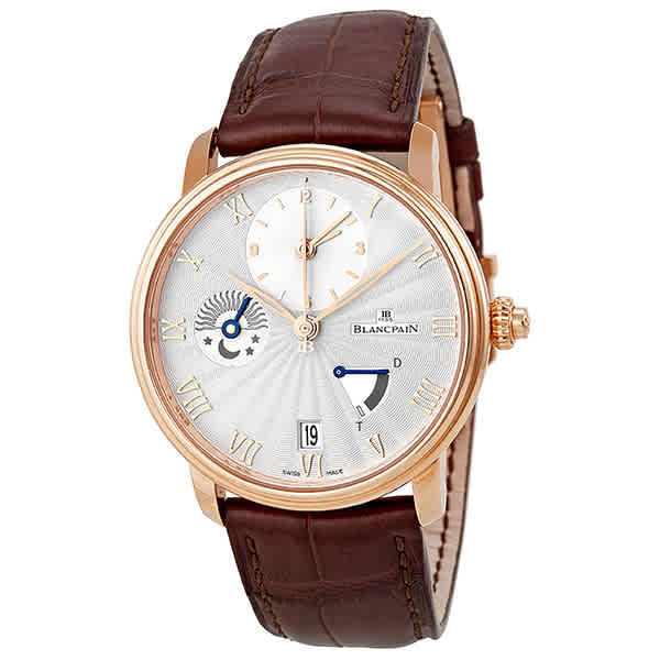 Blancpain Villeret Opaline Dial 18kt Rose Gold Brown Leather Mens Watch 6665-3642-55b In Brown / Gold / Rose