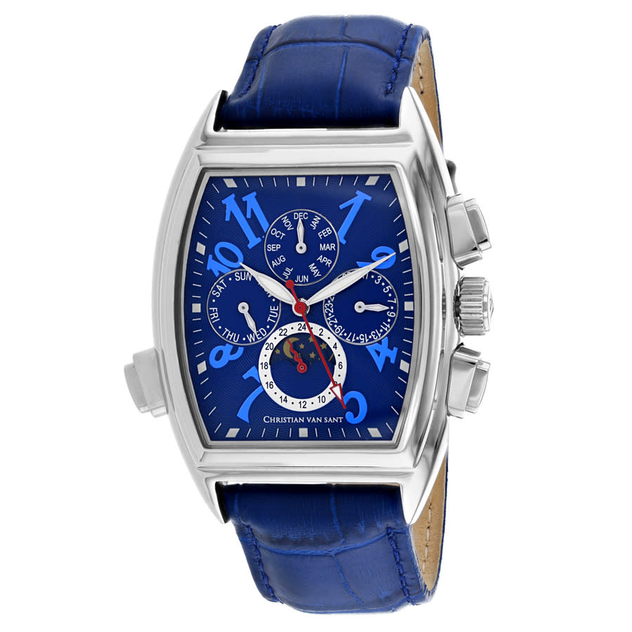 Christian Van Sant Men's Grandeur Blue Dial Watch In Blue