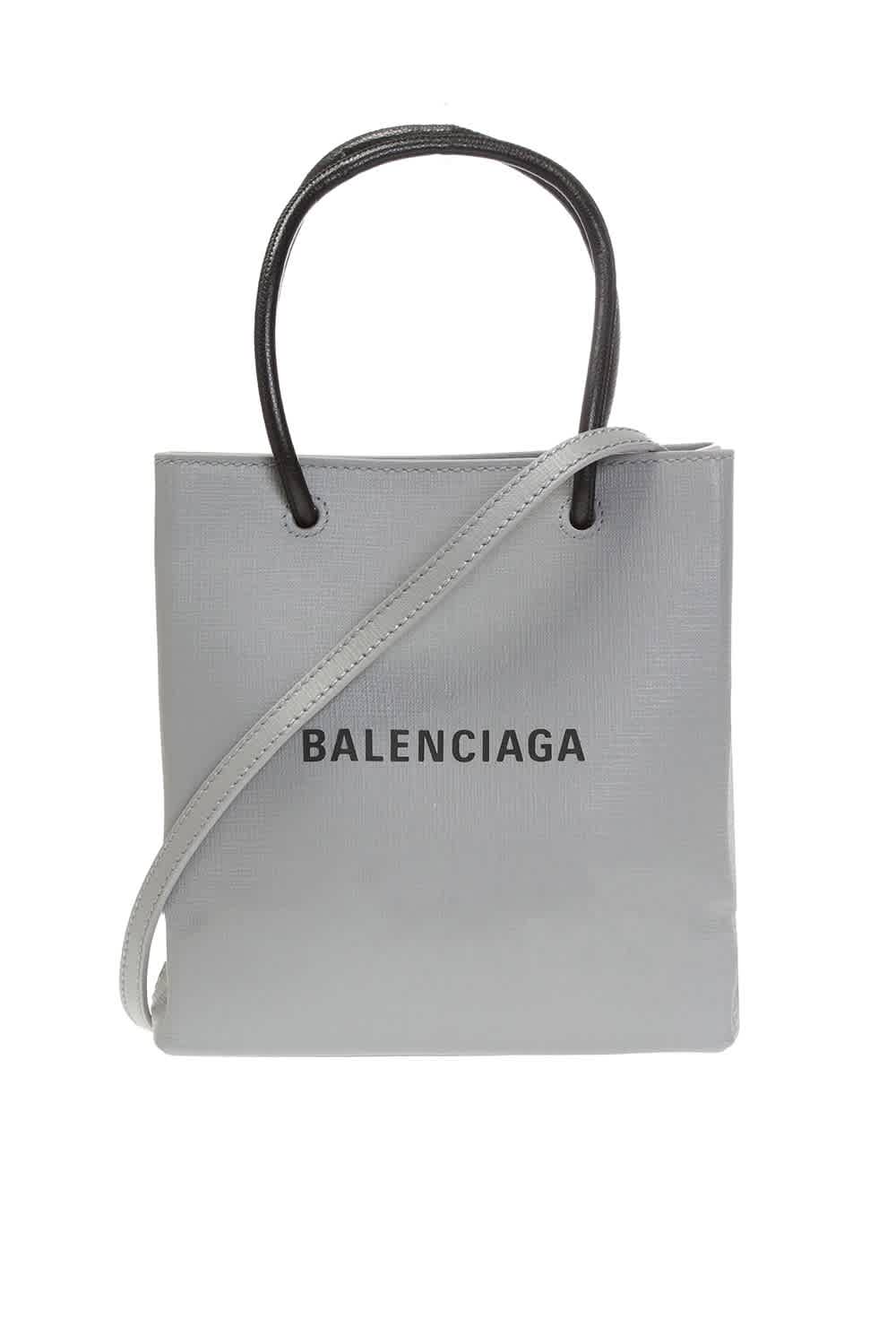 Balenciaga Logo Shoulder Bag In Black,grey