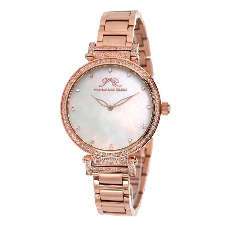 Shop Porsamo Bleu Chantal Quartz Ladies Watch 671cchs In Gold Tone / Mop / Mother Of Pearl / Rose / Rose Gold Tone