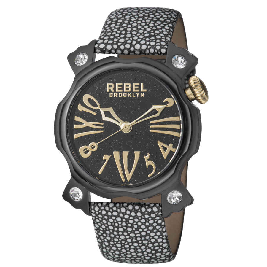 Rebel Coney Island Black Dial Watch Rb104-6071 In Black / Gold Tone / Graphite