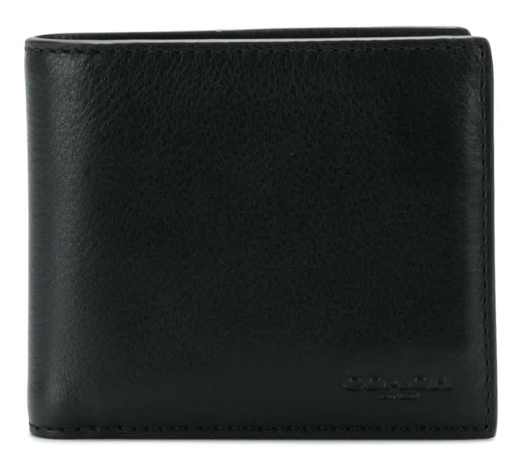 Coach Mens Compact Id Wallet In Black