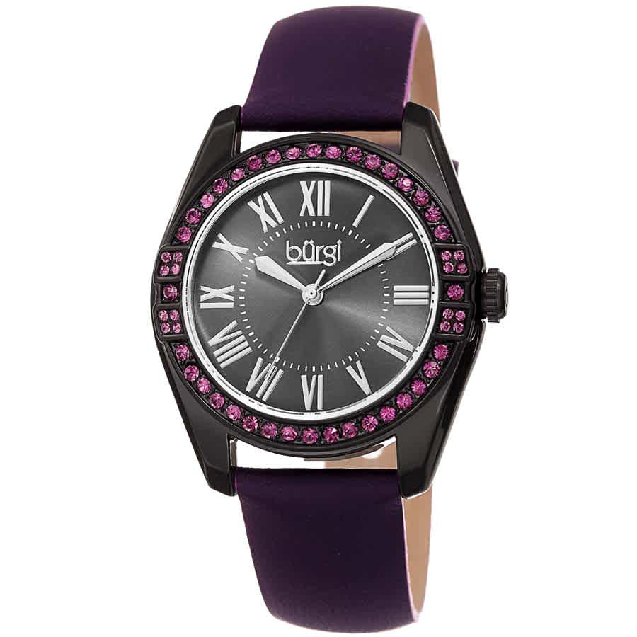 Burgi Black Dial Ladies Watch Bur206pu