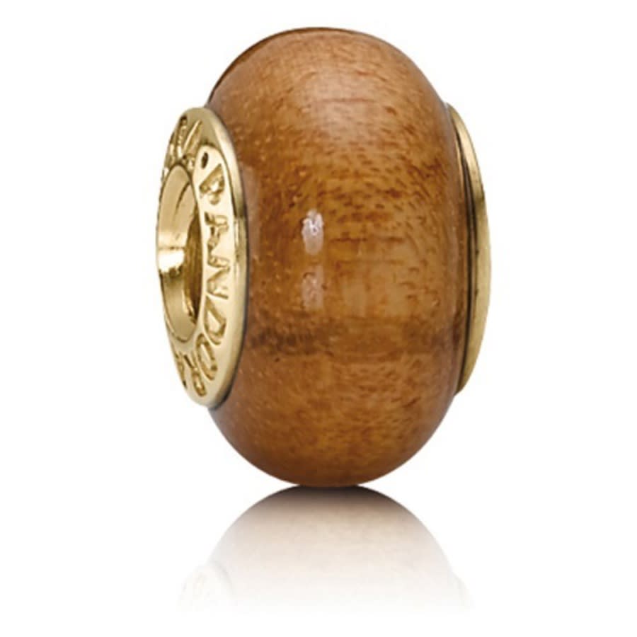 Pandora 14k Gold Muiracatiara Wood Bead - 750706 In Brown