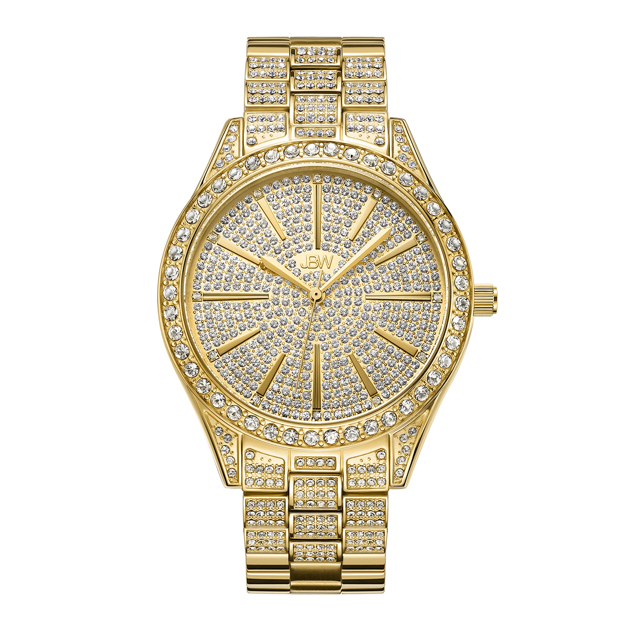 Click to view more detailed imagery on our partner's website Jbw Cristal Quartz Crystal Gold Crystal Pave Dial Ladies Watch J6346a In Gold Tone
