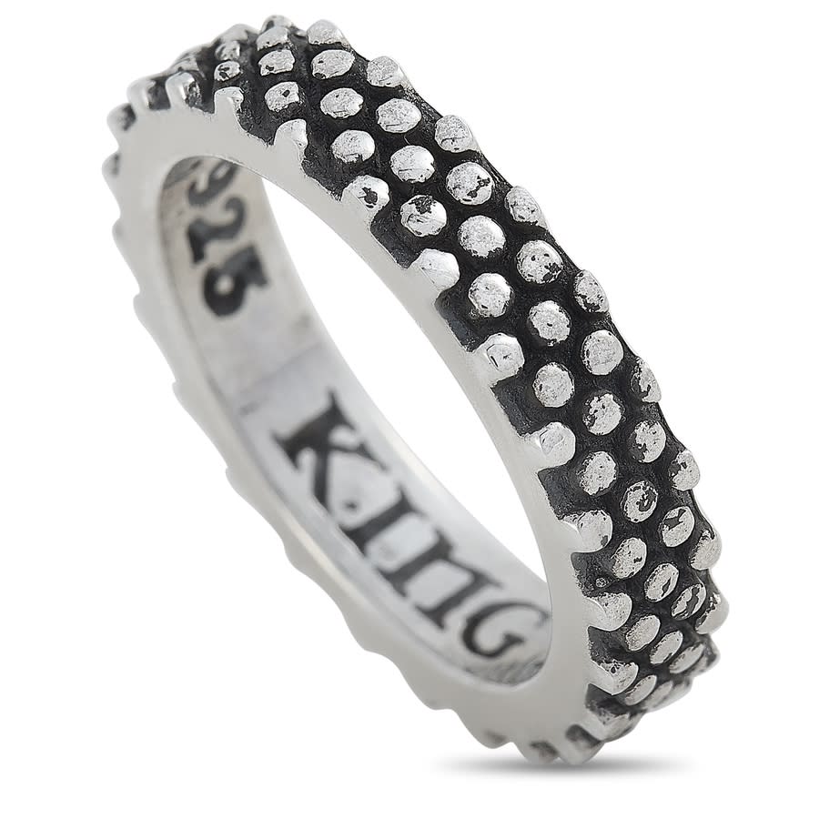 KING BABY KING BABY STERLING SILVER THIN INDUSTRIAL TEXTURE RING