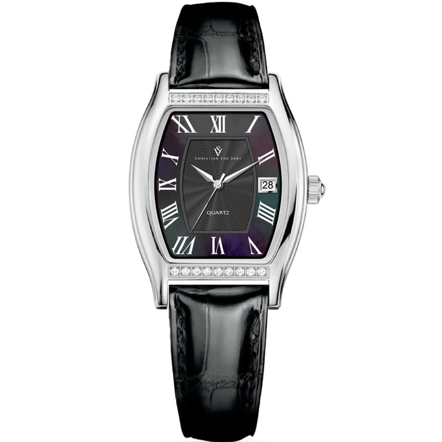 Christian Van Sant Gemma Quartz Black Dial Ladies Watch Cv2440 In Black