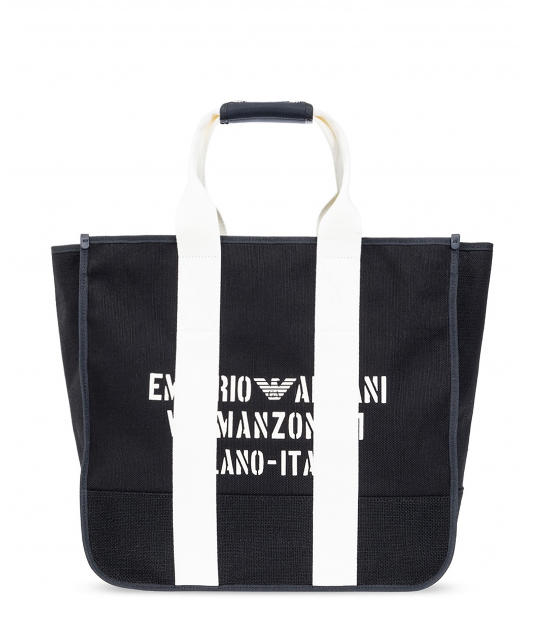 Emporio Armani Manzoni 31 Logo Print Canvas Shopper Bag