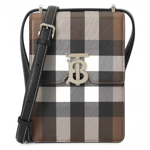 BURBERRY BURBERRY MENS ROBIN CHECK-PATTERN BAG IN BROWN