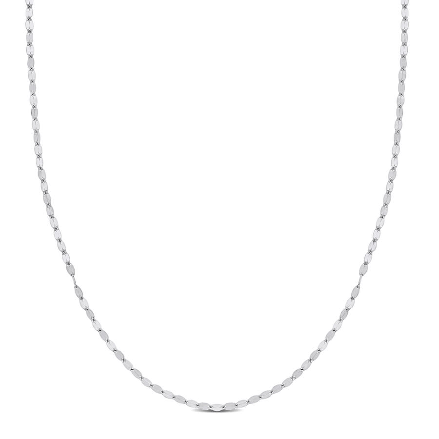 Amour Oval Bead Chain Necklace In Platinum In White