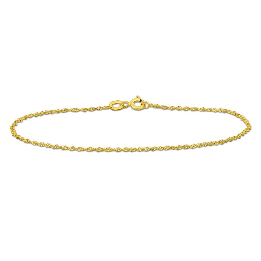 Amour 1.2mm Sparkling Singapore Bracelet In 14k Yellow Gold - 9 In In Yellow