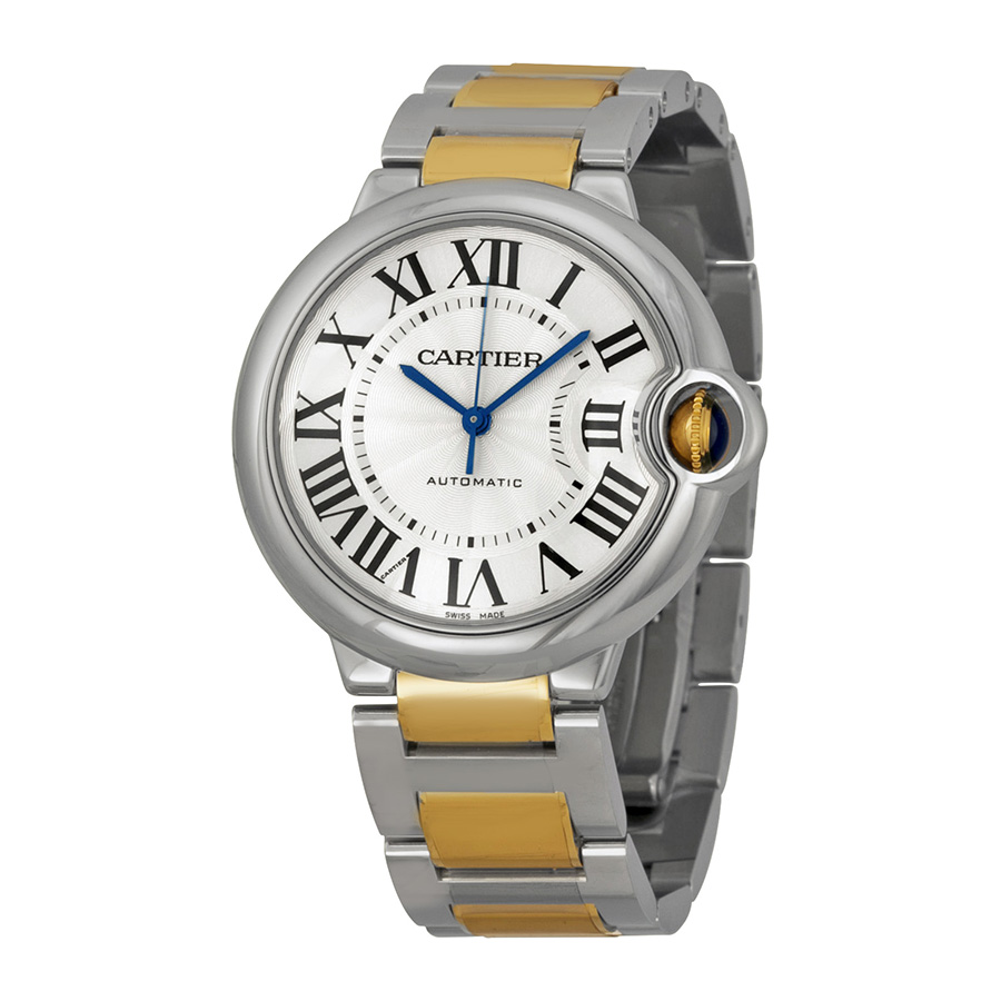 Pre-owned Cartier Ballon Bleu Silver Dial Unisex Watch W2bb0012 In Blue / Gold / Silver / Yellow