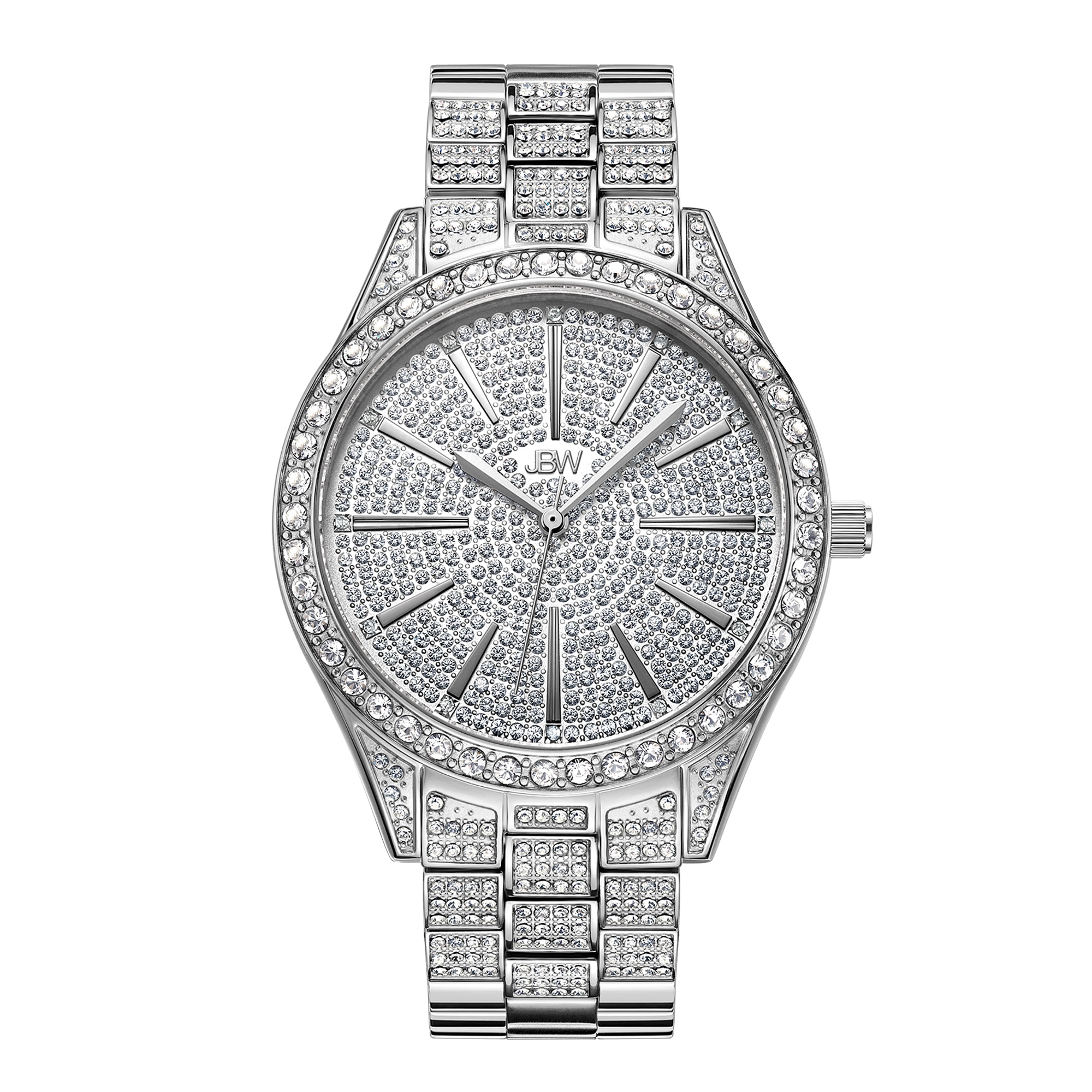 Jbw Women's Cristal Diamond (1/8 Ct. T.w.) Watch In Stainless Steel Watch 38mm In Silver
