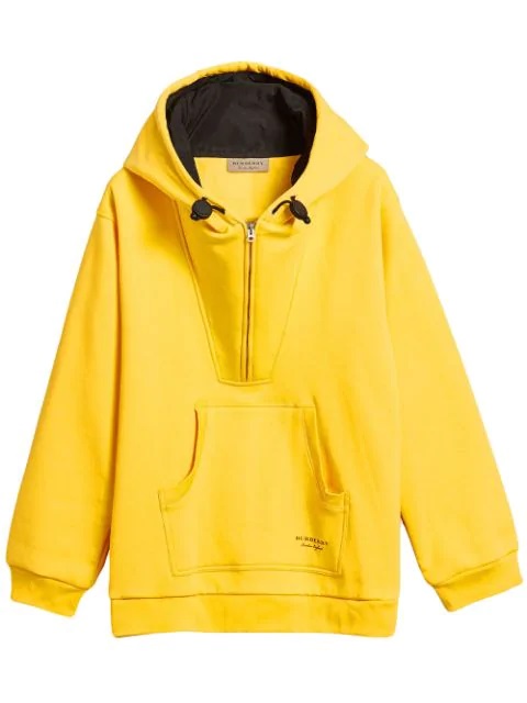 【yoshi】BURBERRY グラフィック イエロー トレーナー Burberry Mens Bright Yellow Dyson Half Zip Fleece Lined