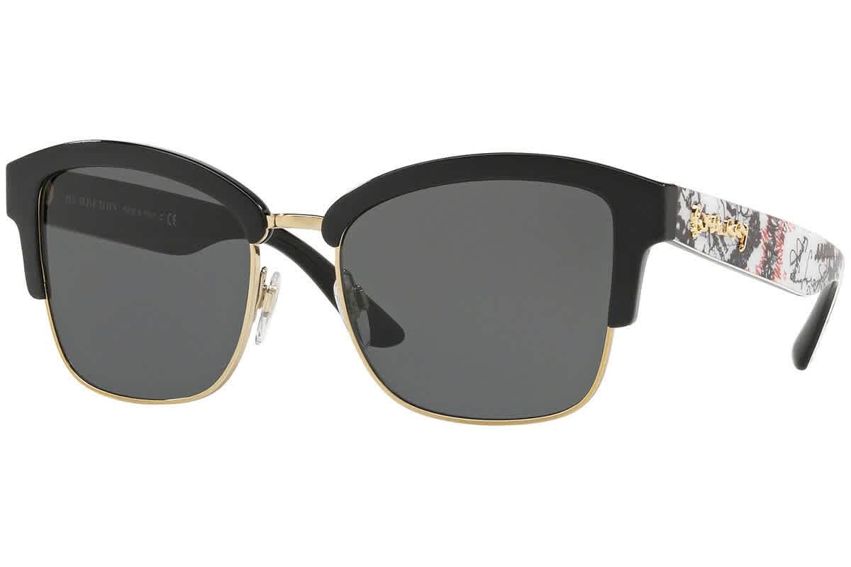 Burberry Grey Square Ladies Sunglasses Be4265 372387 In Black,gold Tone,grey