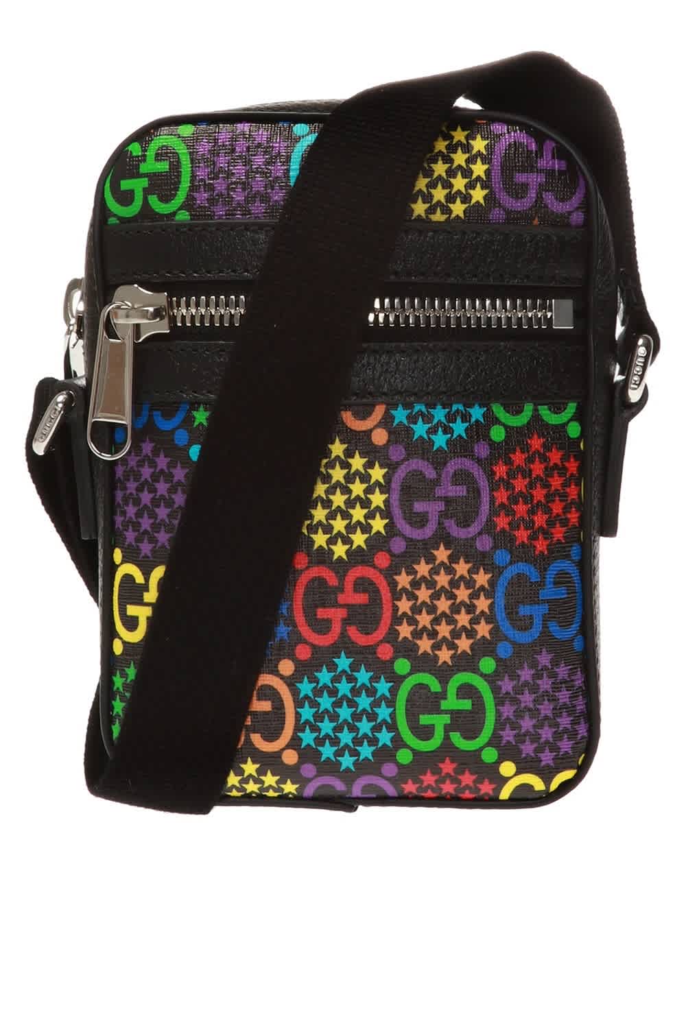 Gucci Black Mens Gg Psychedelic Print Shoulder Bag