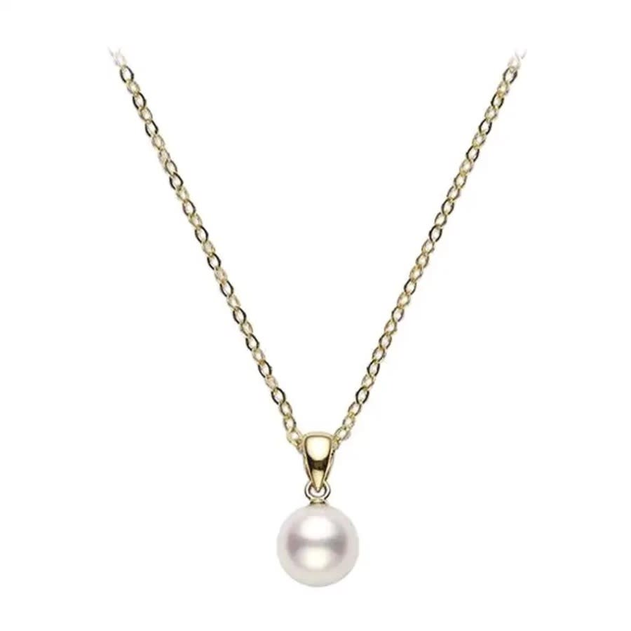 Mikimoto Akoya Cultured Pearl 8-8.5mm Aa Grade Pendent Pps803k In Yellow