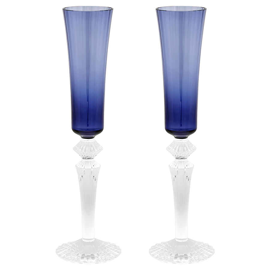 Baccarat Mille Nuits Flutissimo Champagne Flutes - Set Of 2 In Beige,blue