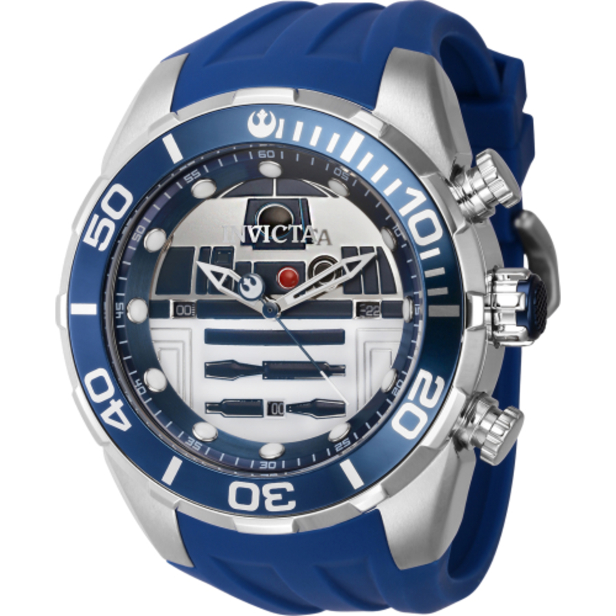 Invicta Star Wars R2-d2 Quartz Silver Dial Mens Watch 40078 In Blue / Silver