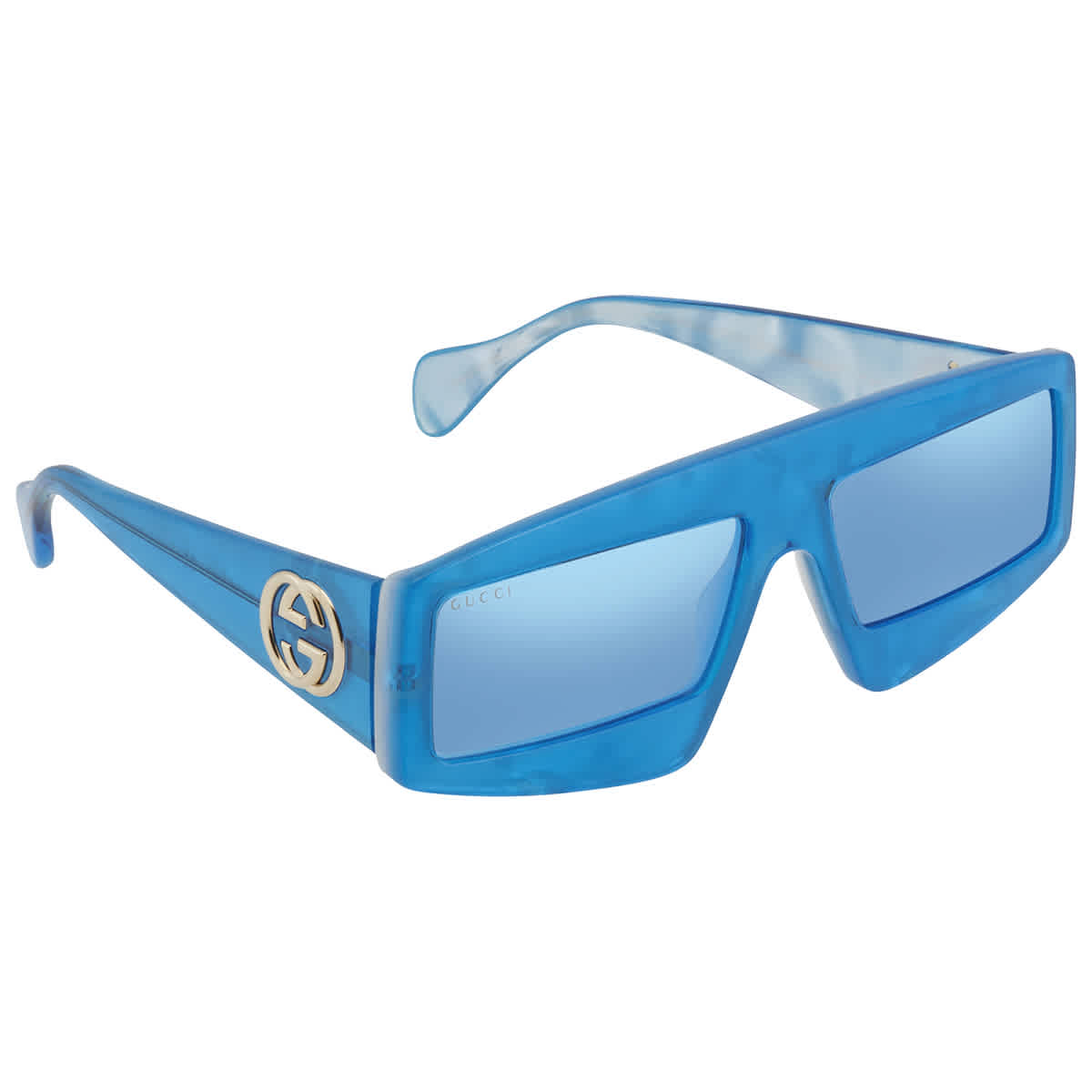 Click to view more detailed imagery on our partner's website Gucci Blue Rectangular Ladies Sunglasses Gg0358s00461