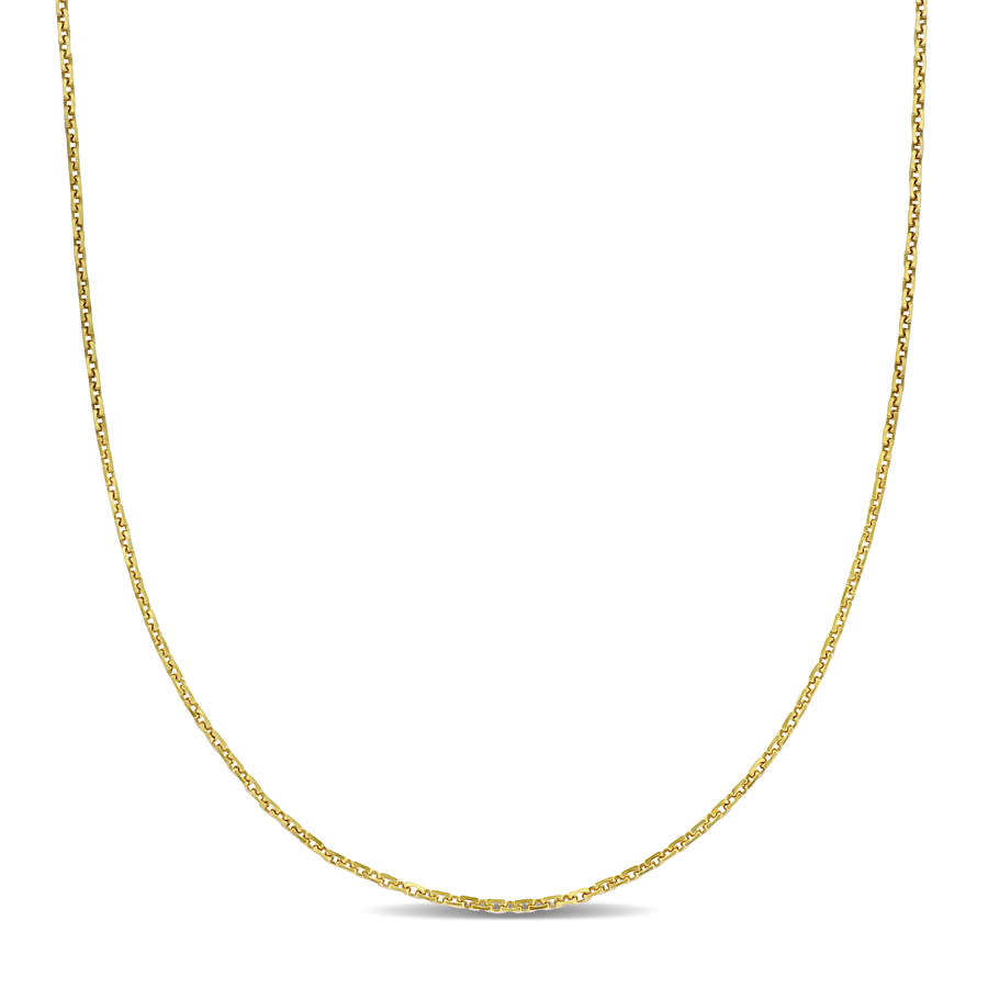 Amour 14k Yellow Gold Diamond Cut Cable Chain Necklace 16