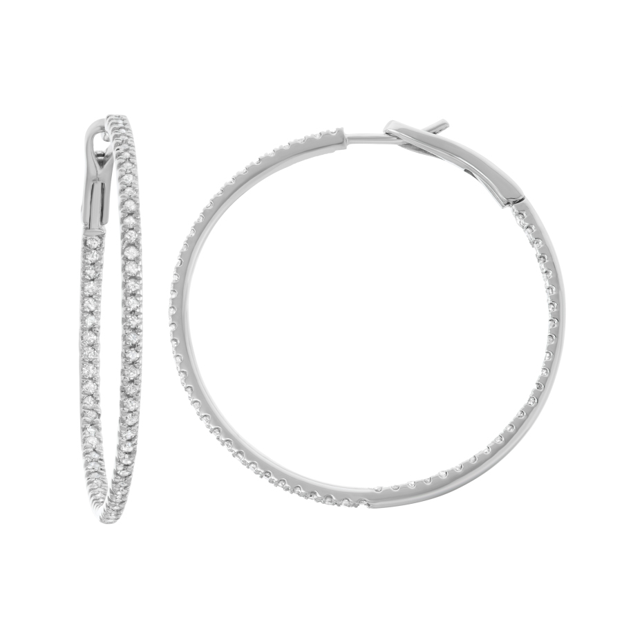 Hetal Diamonds 1.00 Cttw Inside-out Hoops In 14k In White