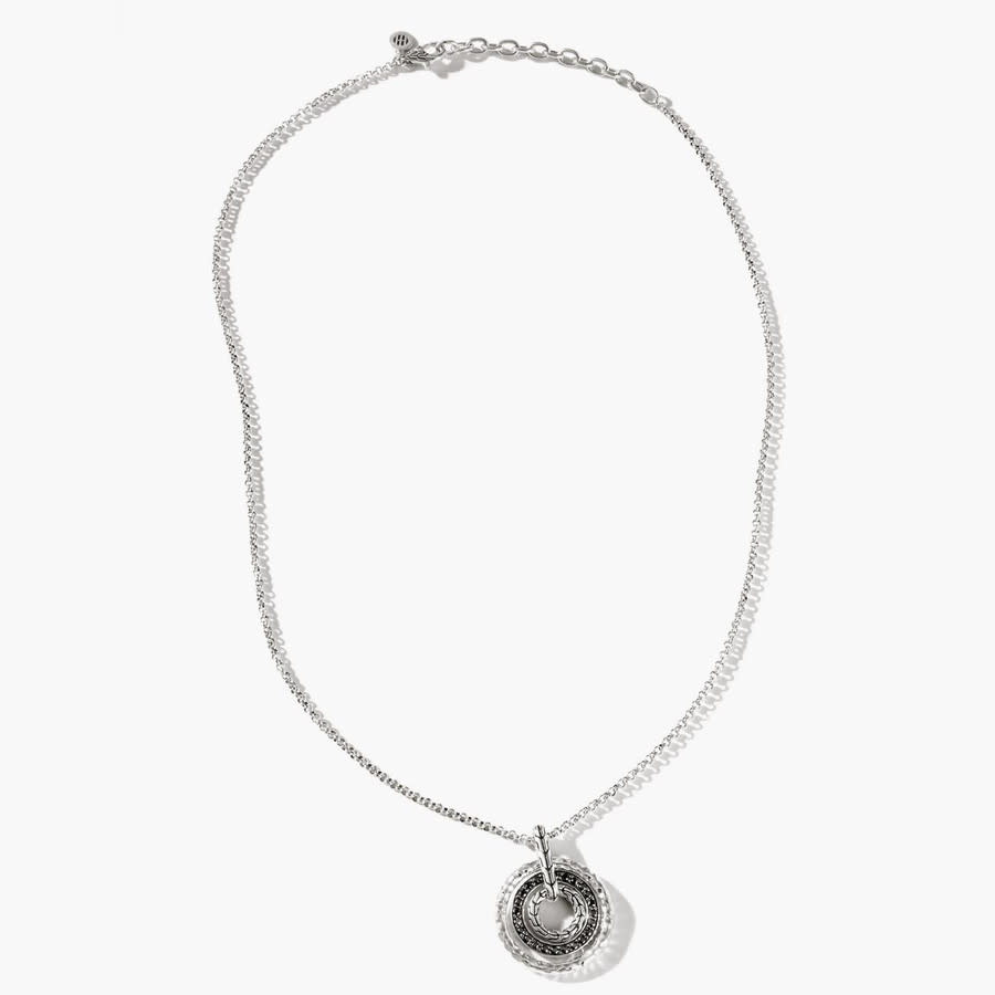 John Hardy Classic Chain Hammered Silver Rolo Pendant Necklace - Nbs9008684blsbnx18-20 In Silver-tone