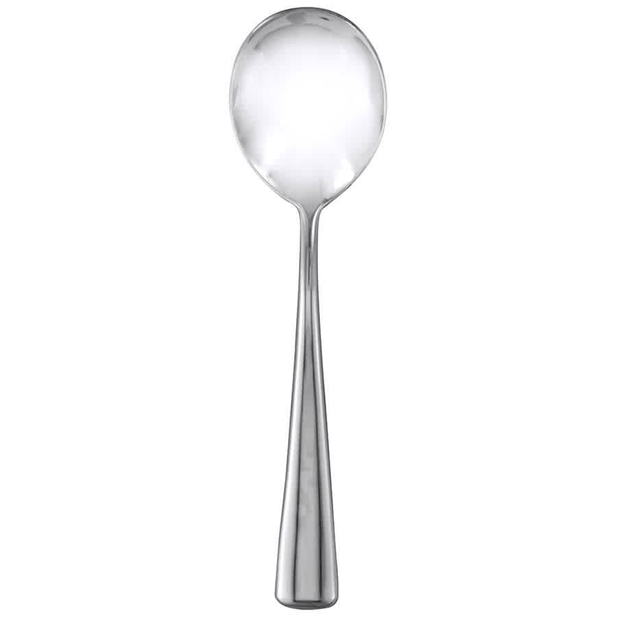 Christofle Silver Plated Elementaire Cream Soup Spoon 0041-022 In Cream / Silver