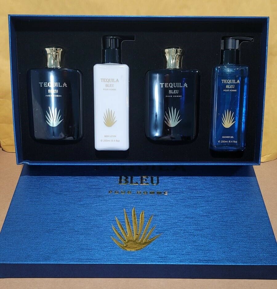 Tequila Bleu 4 Pcs Set For Men: 3.4 Eau De Parfum + 3.4 After Shave + 8.5  Body Lotion + 8.5 Shower Gel In N,a | ModeSens