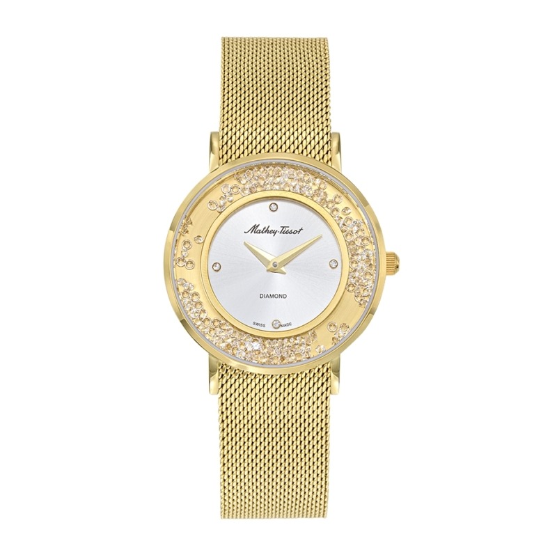 Mathey-tissot Electra Ladies Quartz Watch D983spyi In Gold / Gold Tone / Silver