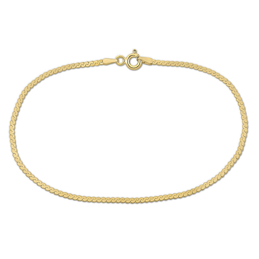 Amour 1.55mm Serpentine Chain Bracelet In 10k Yellow Gold In Yellow