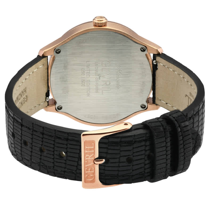 Shop Gevril Morcote Diamond Mother Of Pearl Dial Ladies Watch 10057 In Black / Gold Tone / Mop / Mother Of Pearl / Rose / Rose Gold Tone