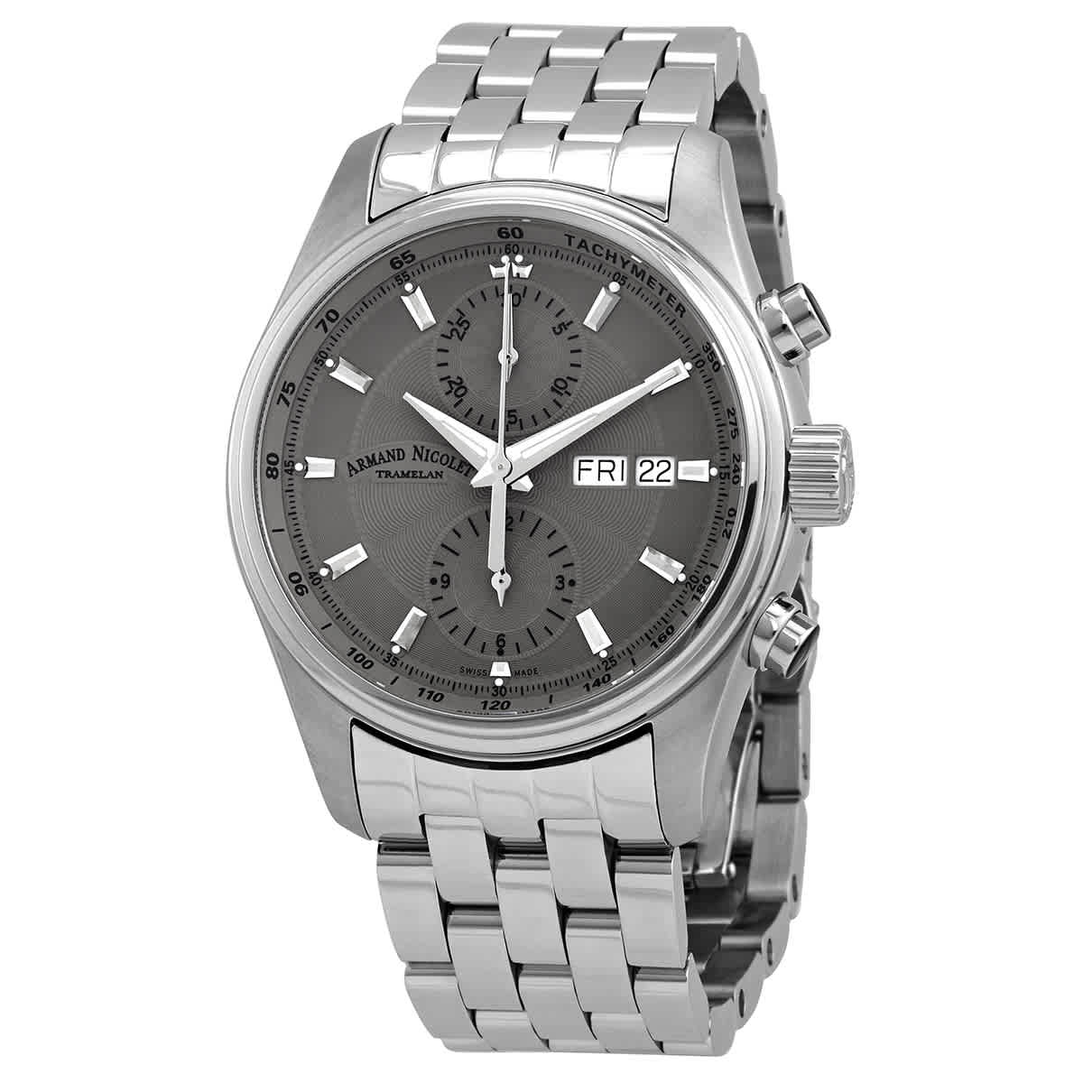 Armand Nicolet Mh2 Chronograph Automatic Grey Dial Mens Watch A647a-gr-ma2640a